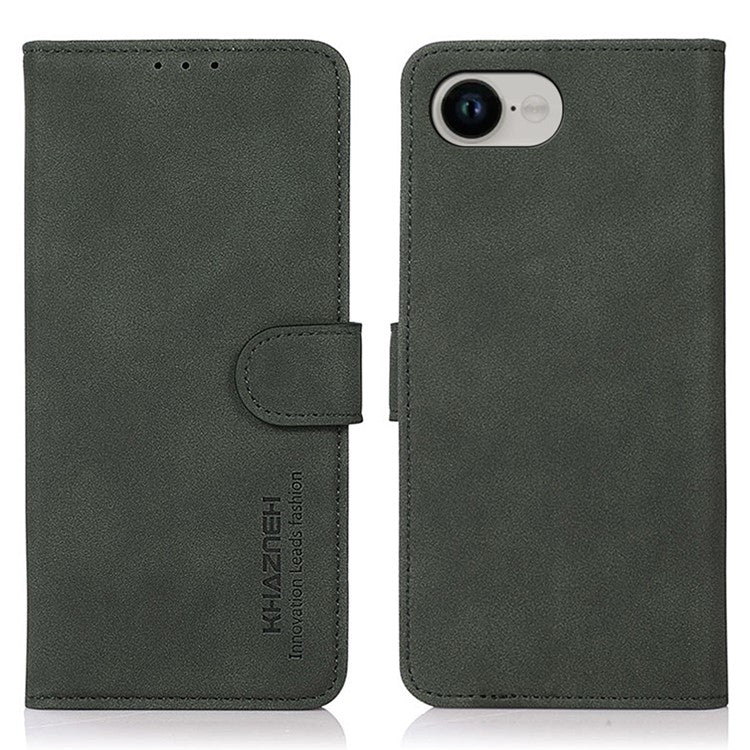 KHAZNEH For iPhone 16e Case PU Leather Wallet Stand Phone Cover - Green
