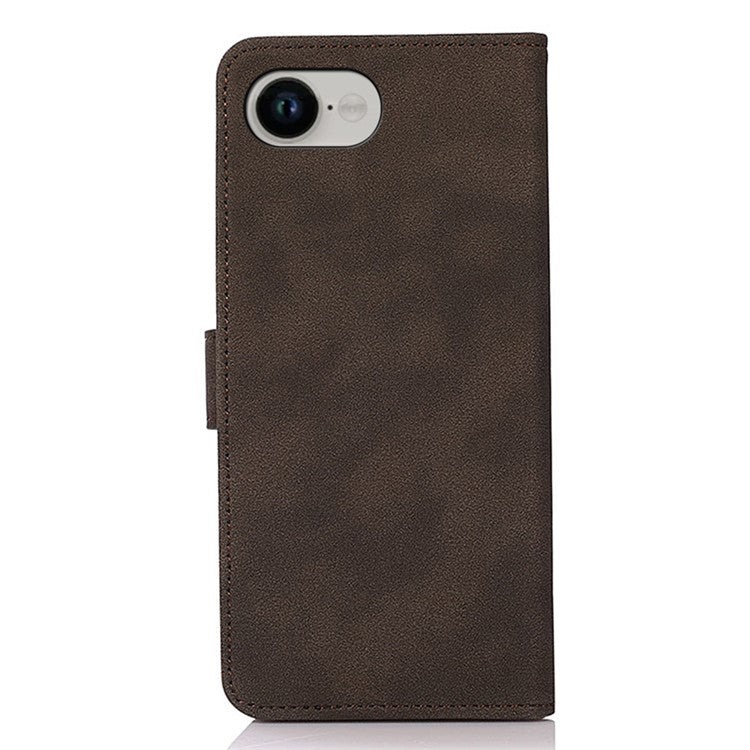 KHAZNEH For iPhone 16e Case PU Leather Wallet Stand Phone Cover - Brown
