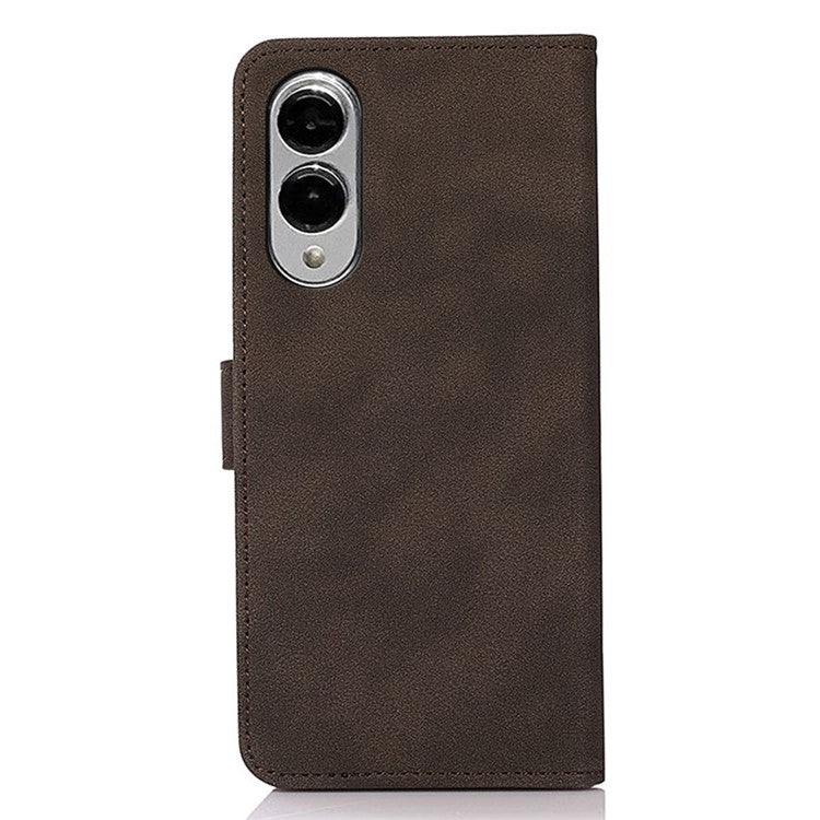 KHAZNEH For Samsung Galaxy S25 Edge Case PU Leather Wallet Stand Phone Cover - Brown