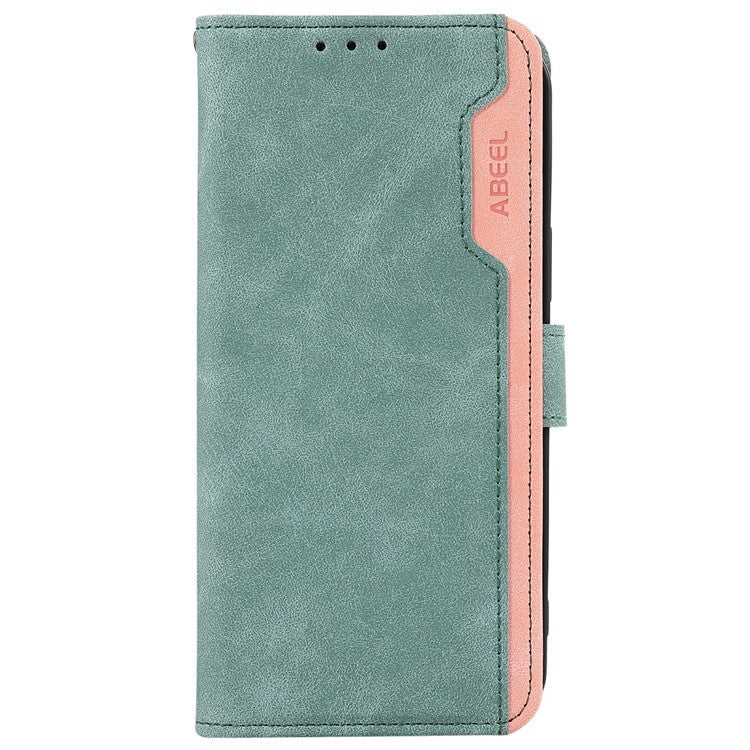 ABEEL For Samsung Galaxy S25 Edge Case Color Splicing Leather Flip Phone Cover RFID Blocking - Baby Blue
