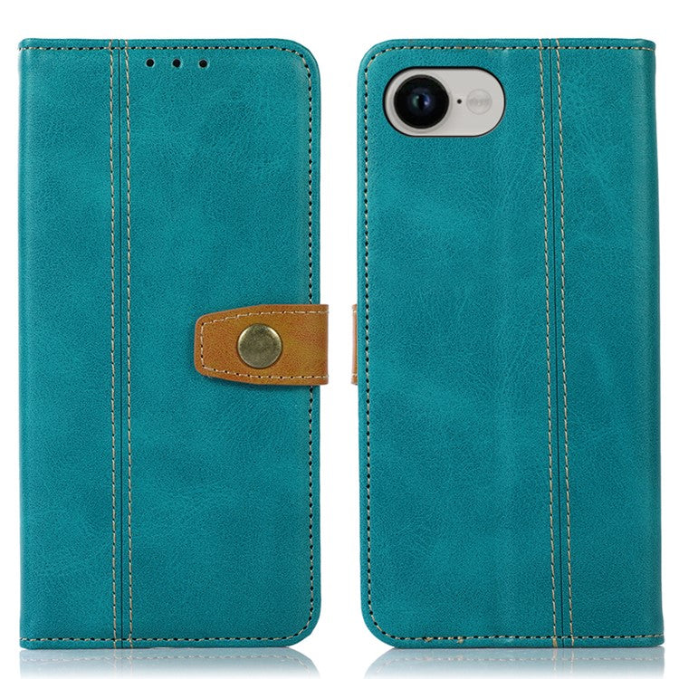 For iPhone 16e Case Calf Texture Flip Leather Phone Cover - Light Green