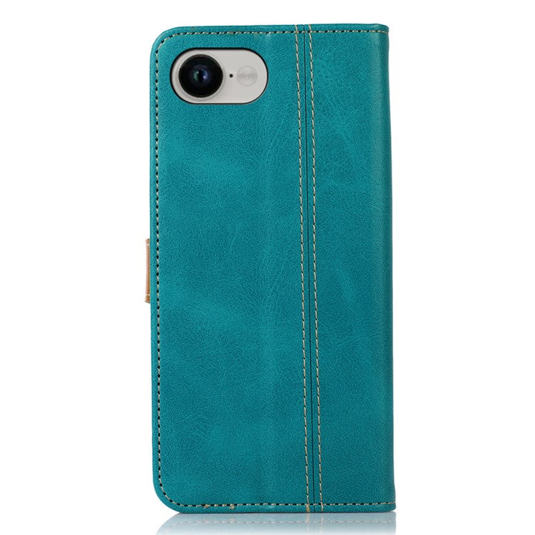 For iPhone 16e Case Calf Texture Flip Leather Phone Cover - Light Green