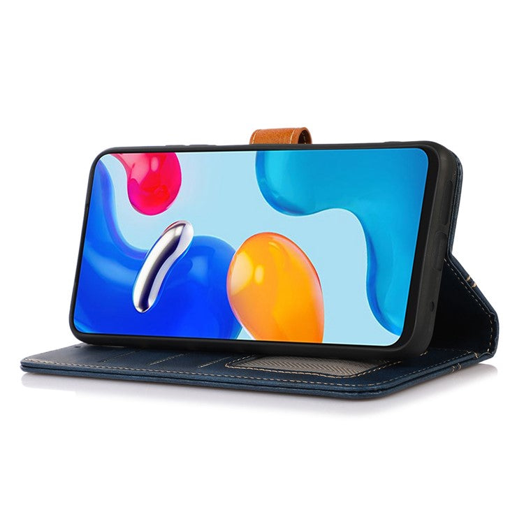 For iPhone 16e Case Calf Texture Flip Leather Phone Cover - Blue