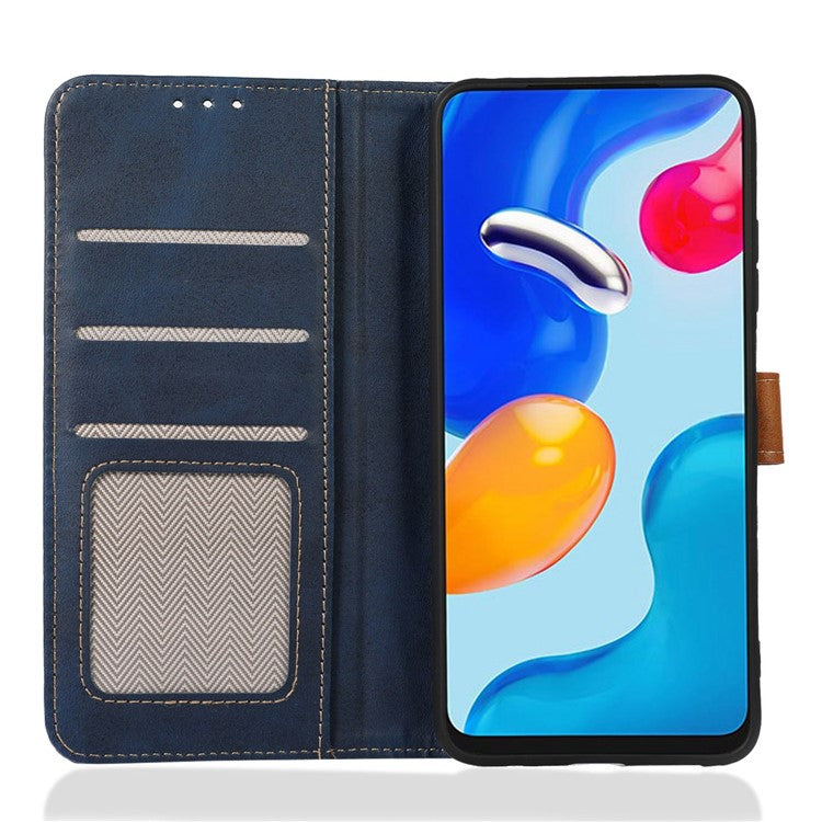 For iPhone 16e Case Calf Texture Flip Leather Phone Cover - Blue