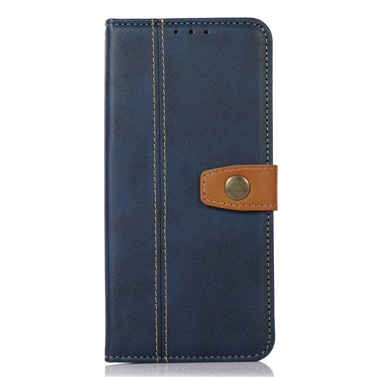 For iPhone 16e Case Calf Texture Flip Leather Phone Cover - Blue