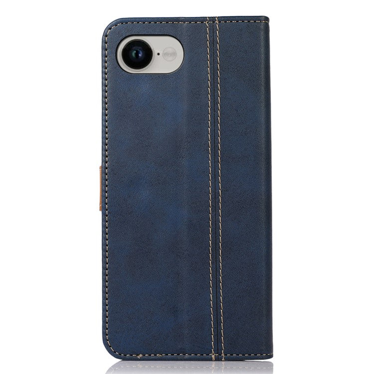 For iPhone 16e Case Calf Texture Flip Leather Phone Cover - Blue