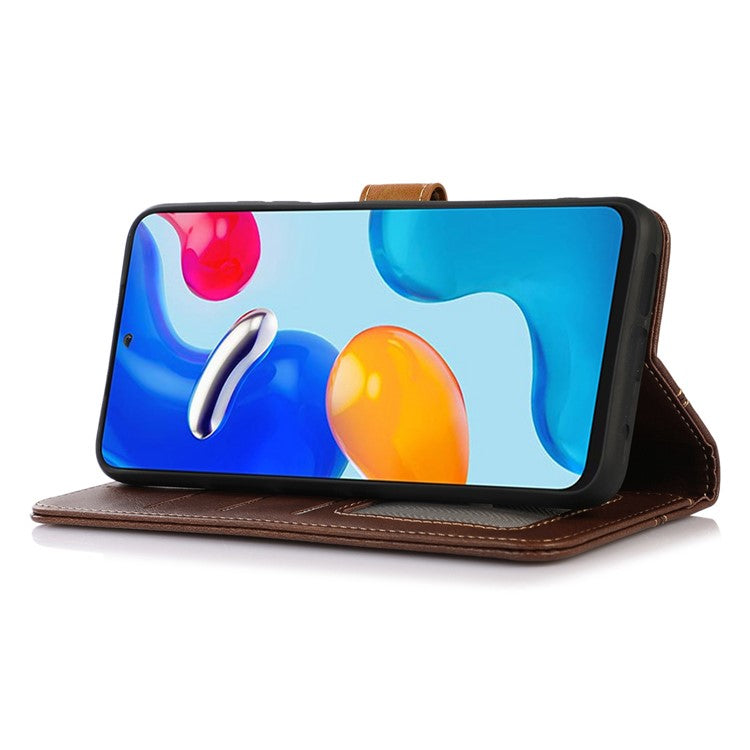 For iPhone 16e Case Calf Texture Flip Leather Phone Cover - Brown