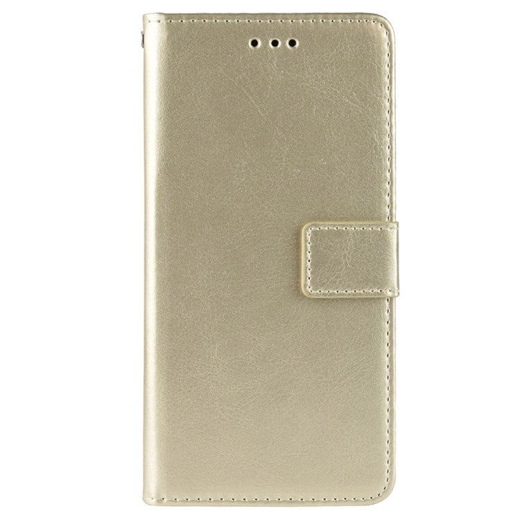 For Infinix Hot 11s / Hot 11s NFC 4G Anti-Drop PU Leather Phone Case Crazy Horse Texture Wallet Stand Magnetic Clasp Phone Cover - Gold