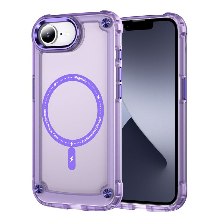 For iPhone 16e Case Skin Touch TPU + PC Phone Cover Compatible with MagSafe - Purple