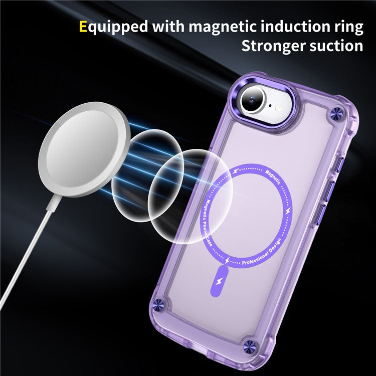 For iPhone 16e Case Skin Touch TPU + PC Phone Cover Compatible with MagSafe - Purple