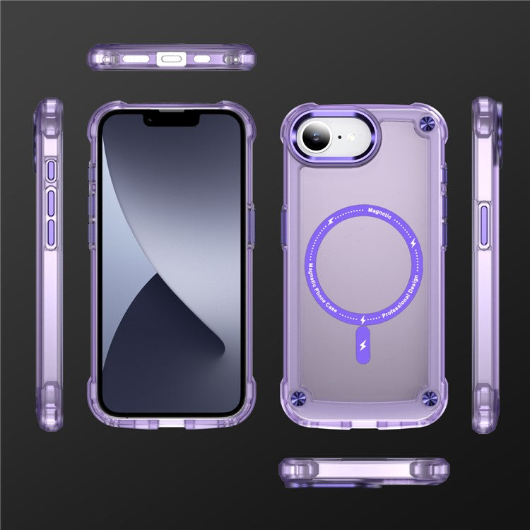 For iPhone 16e Case Skin Touch TPU + PC Phone Cover Compatible with MagSafe - Purple