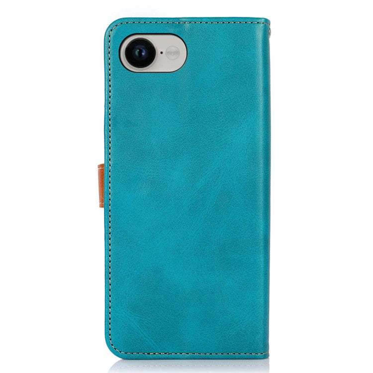 KHAZNEH For iPhone 16e Wallet Phone Case Stand Leather Flip Cover - Blue