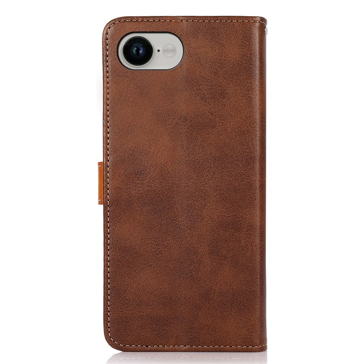 KHAZNEH For iPhone 16e Wallet Phone Case Stand Leather Flip Cover - Brown