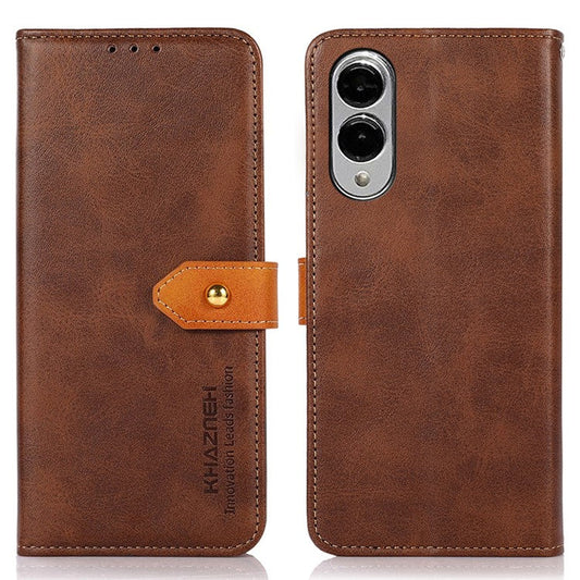 KHAZNEH For Samsung Galaxy S25 Edge Wallet Phone Case Stand Leather Flip Cover - Brown