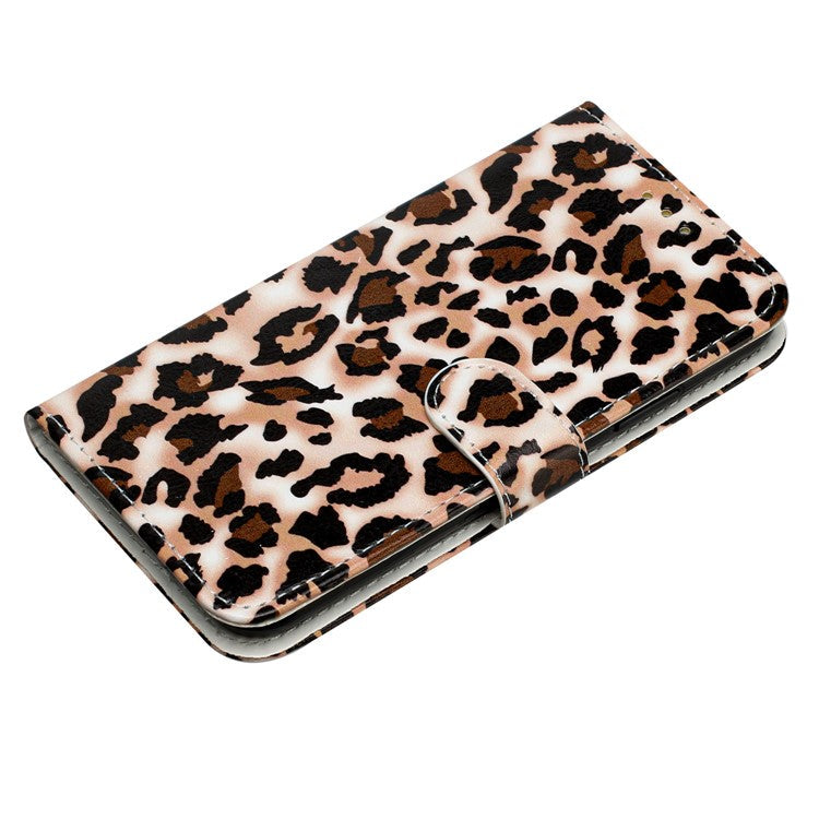 For Samsung Galaxy S25 Edge Wallet Case Printed Pattern Design Leather Phone Cover - Leopard Print