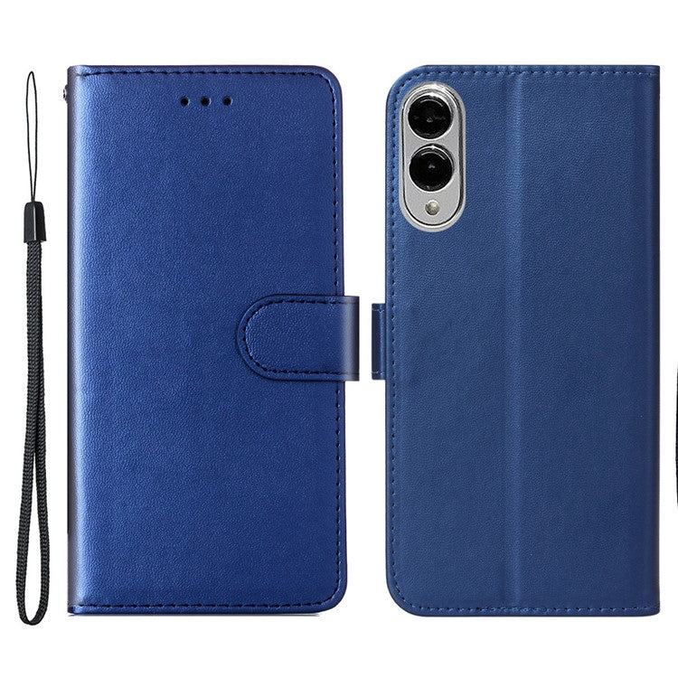 For Samsung Galaxy S25 Edge Case with Card Holder PU Leather Flip Wallet Phone Cover - Blue