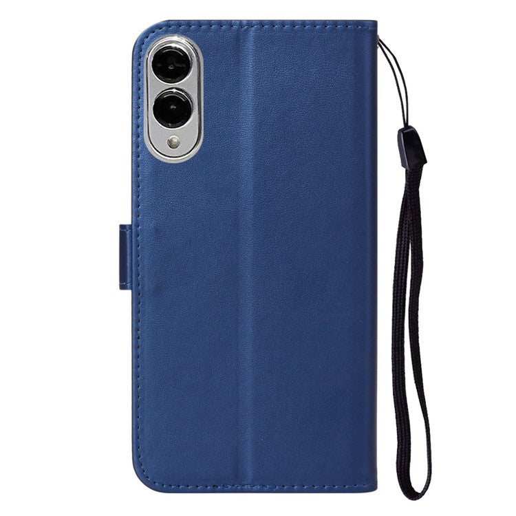 For Samsung Galaxy S25 Edge Case with Card Holder PU Leather Flip Wallet Phone Cover - Blue