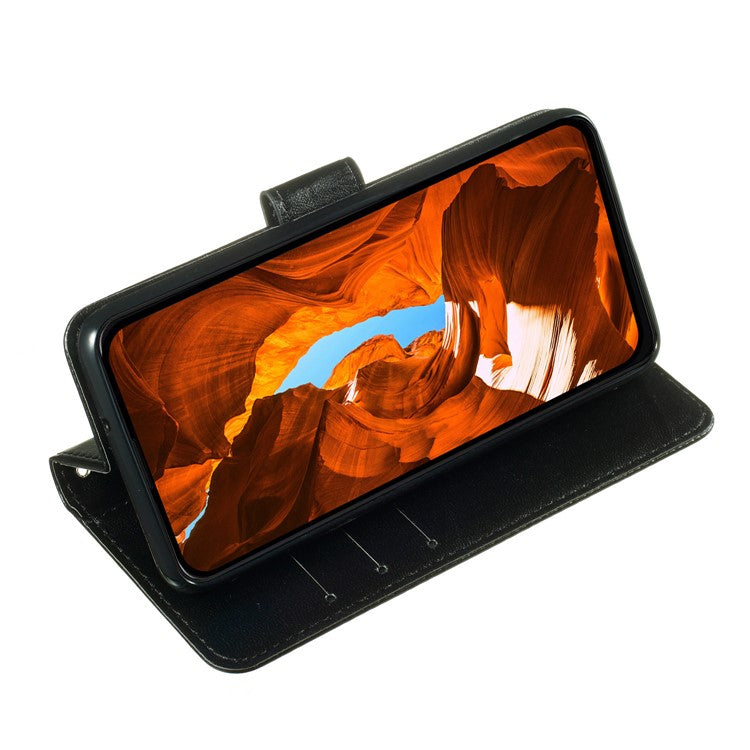 For Samsung Galaxy S25 Edge Case with Card Holder PU Leather Flip Wallet Phone Cover - Black