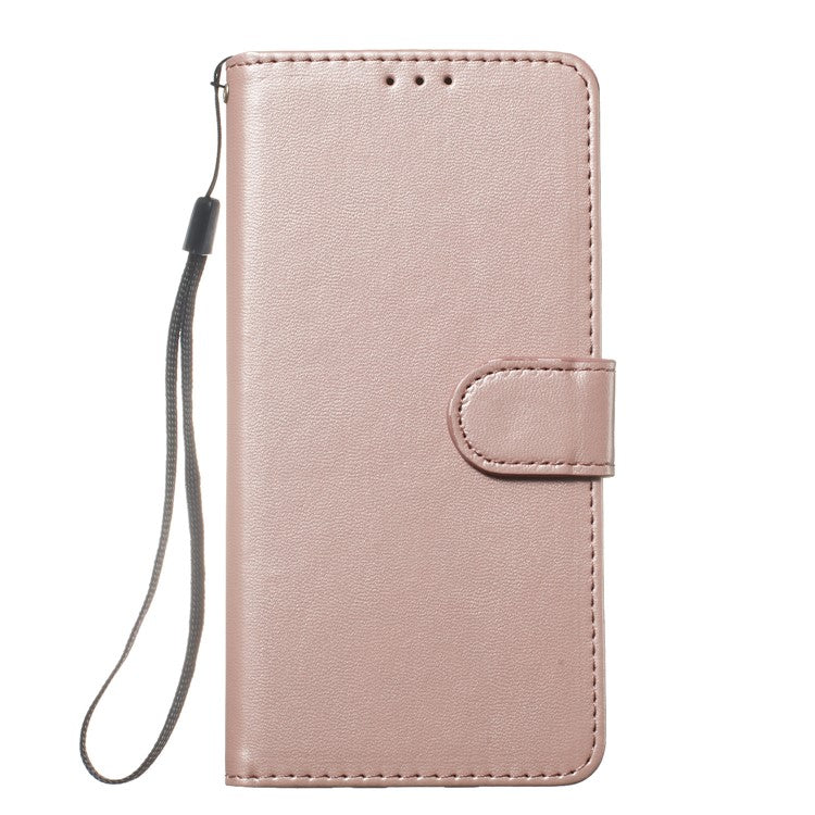 For Samsung Galaxy S25 Edge Case with Card Holder PU Leather Flip Wallet Phone Cover - Rose Gold