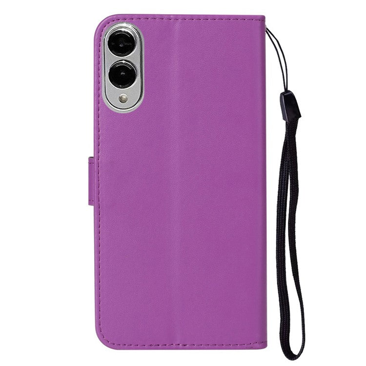 For Samsung Galaxy S25 Edge Case with Card Holder PU Leather Flip Wallet Phone Cover - Purple
