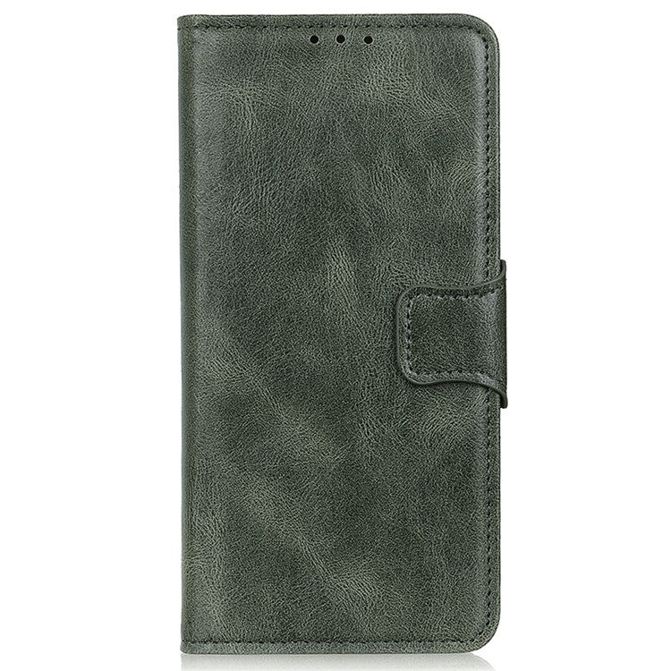 For iPhone 16e Case RFID Blocking Genuine Cow Leather Wallet Phone Cover - Blackish Green