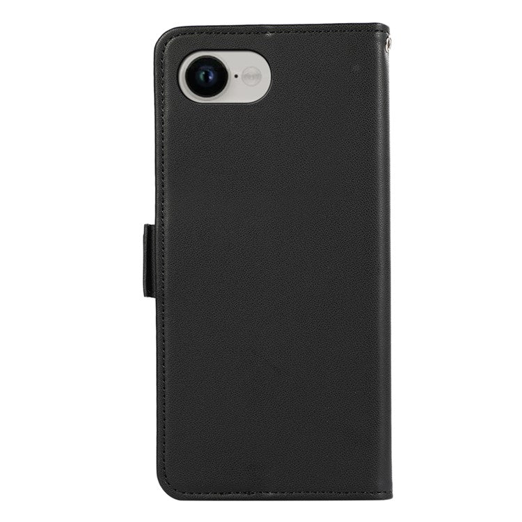 ABEEL For iPhone 16e Case Leather Phone Cover with RFID Blocking Wallet - Black