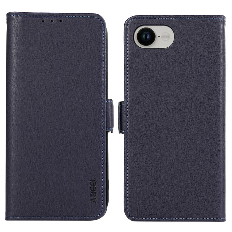 ABEEL For iPhone 16e Case Leather Phone Cover with RFID Blocking Wallet - Blue