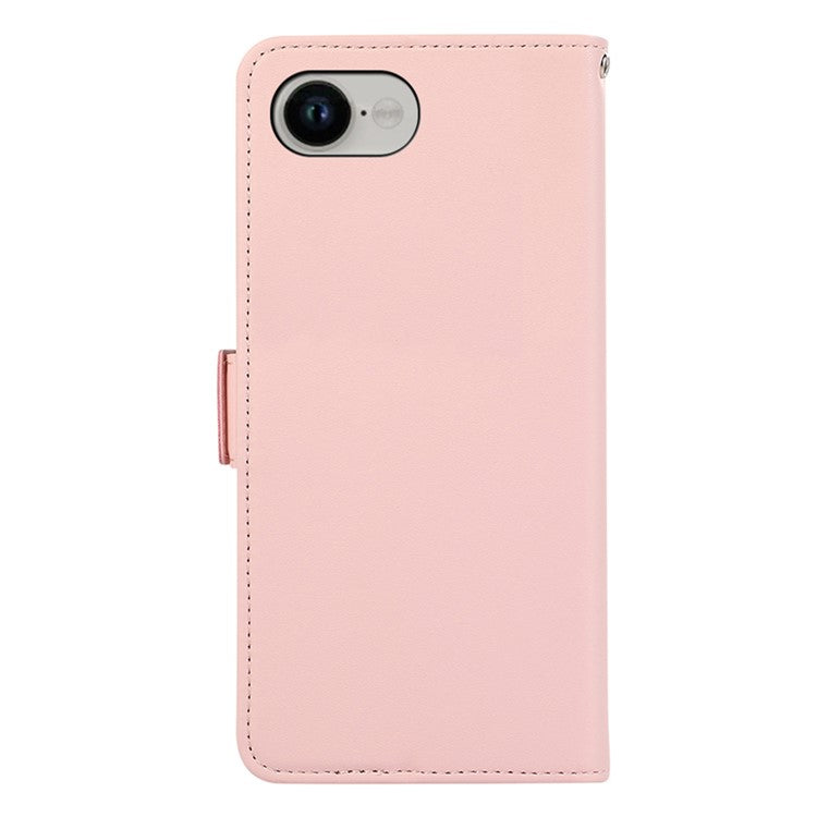ABEEL For iPhone 16e Case Leather Phone Cover with RFID Blocking Wallet - Pink