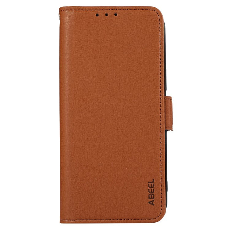 ABEEL For iPhone 16e Case Leather Phone Cover with RFID Blocking Wallet - Brown