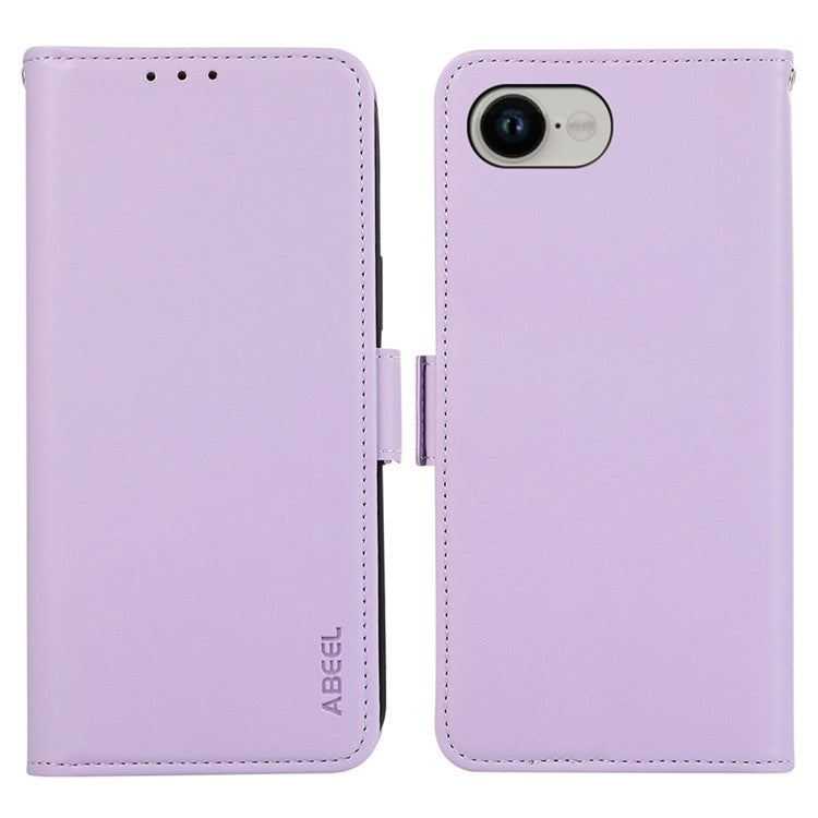 ABEEL For iPhone 16e Case Leather Phone Cover with RFID Blocking Wallet - Purple