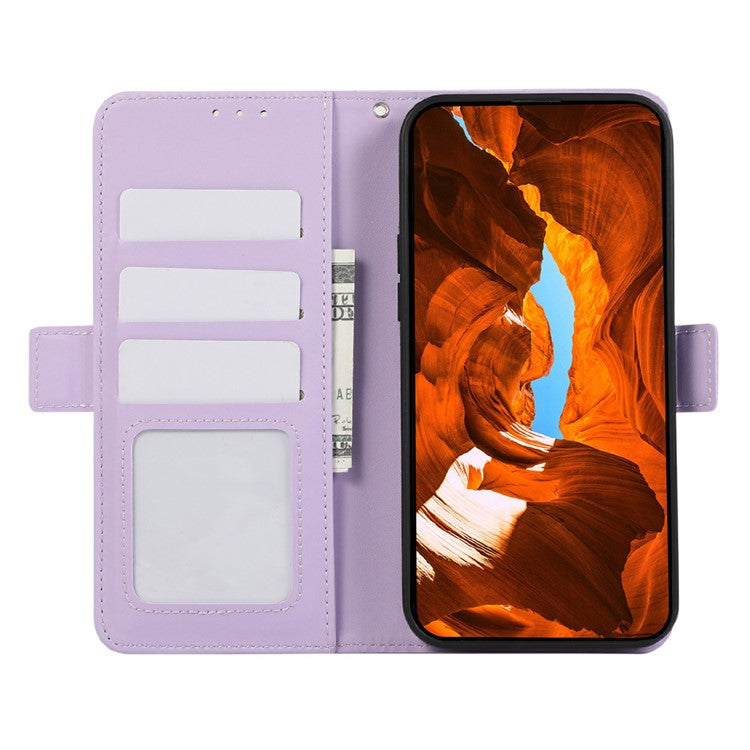 ABEEL For iPhone 16e Case Leather Phone Cover with RFID Blocking Wallet - Purple