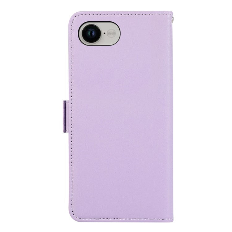 ABEEL For iPhone 16e Case Leather Phone Cover with RFID Blocking Wallet - Purple