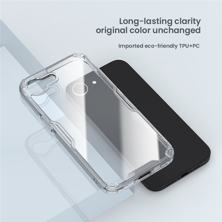 NILLKIN Nature Pro Series For iPhone 16e Case PC + TPU Anti-Scratch Clear Back Cover