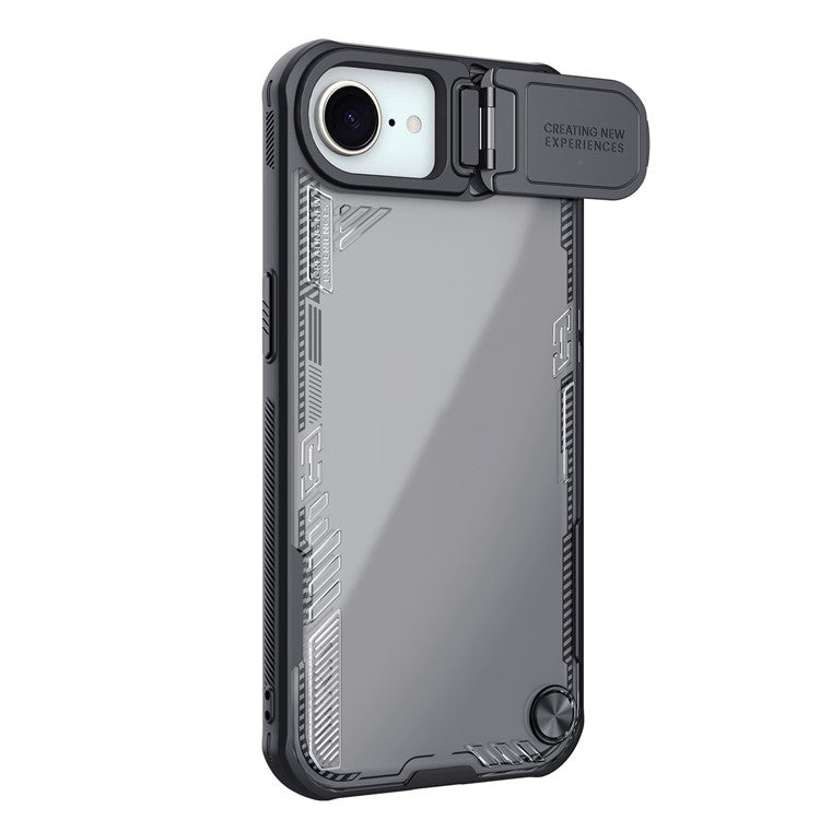 NILLKIN Iceblade Prop For iPhone 16e Case Lens Cover Kickstand PC + TPU Phone Cover - Black