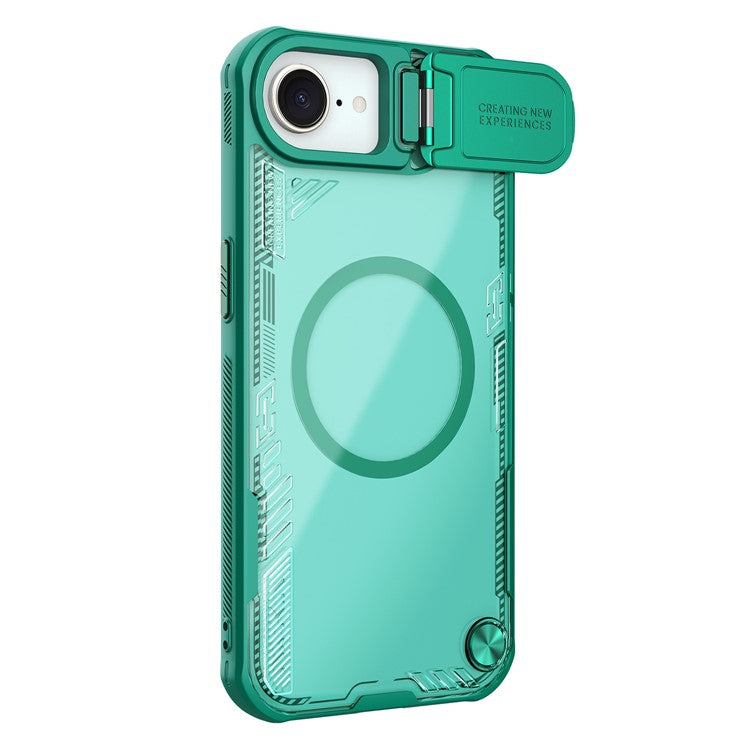 NILLKIN Iceblade Prop For iPhone 16e Case Compatible with MagSafe Lens Cover Kickstand PC + TPU Phone Cover - Green
