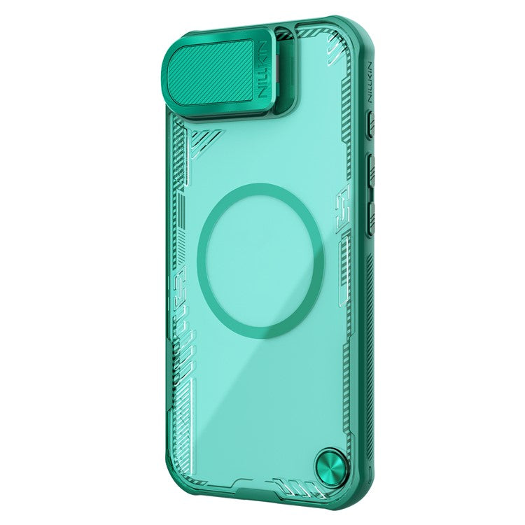 NILLKIN Iceblade Prop For iPhone 16e Case Compatible with MagSafe Lens Cover Kickstand PC + TPU Phone Cover - Green