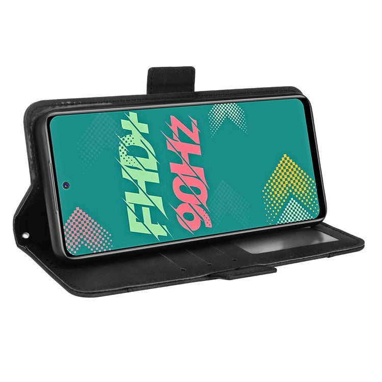 For Infinix Hot 11s / Hot 11s NFC 4G Multiple Card Slots PU Leather Case Dual Magnetic Clasp Phone Cover with Stand Wallet - Black