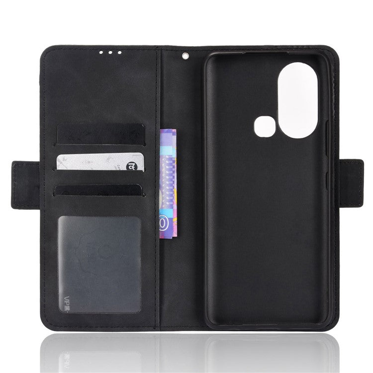 For Infinix Hot 11s / Hot 11s NFC 4G Multiple Card Slots PU Leather Case Dual Magnetic Clasp Phone Cover with Stand Wallet - Black