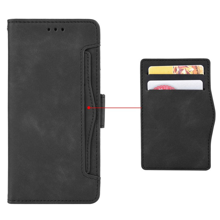 For Infinix Hot 11s / Hot 11s NFC 4G Multiple Card Slots PU Leather Case Dual Magnetic Clasp Phone Cover with Stand Wallet - Black