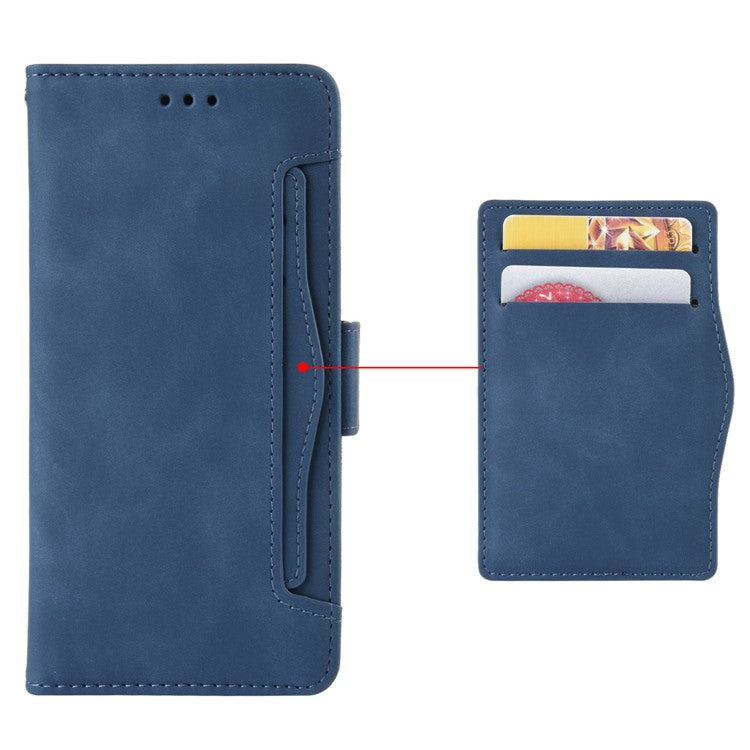 For Infinix Hot 11s / Hot 11s NFC 4G Multiple Card Slots PU Leather Case Dual Magnetic Clasp Phone Cover with Stand Wallet - Blue