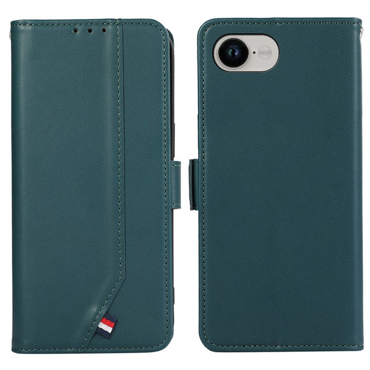 For iPhone 16e Case RFID Blocking Flip Leather Phone Cover - Green