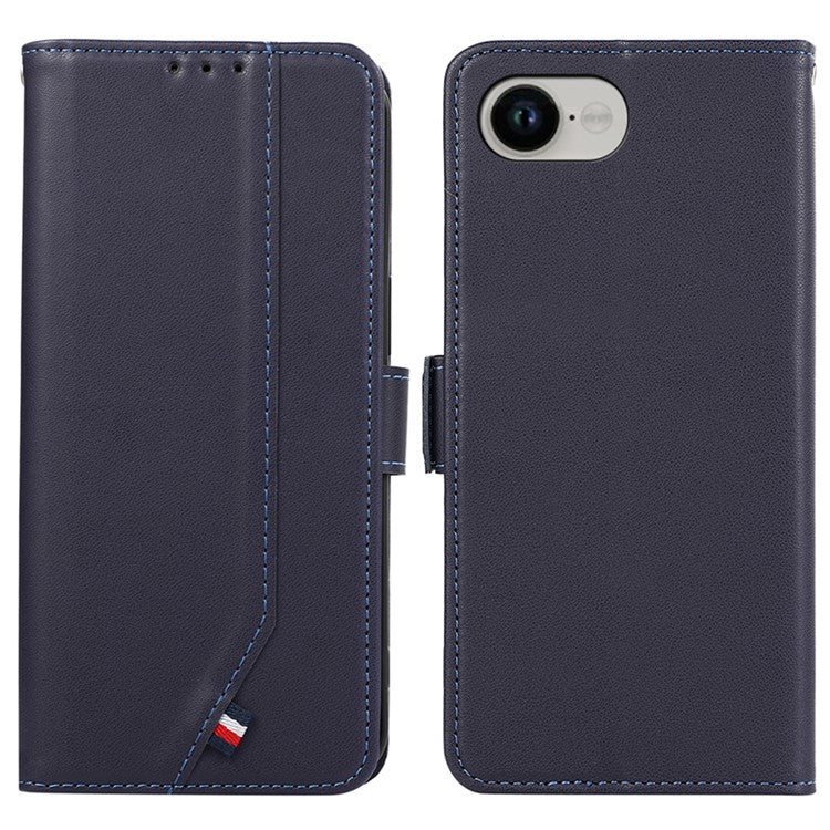 For iPhone 16e Case RFID Blocking Flip Leather Phone Cover - Blue