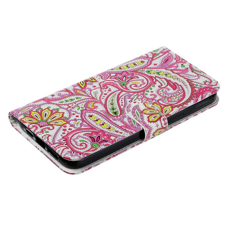 For Samsung Galaxy S25 Edge Case Pattern Leather Wallet Phone Cover with Card Holder - Flower