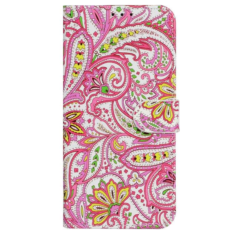 For Samsung Galaxy S25 Edge Case Pattern Leather Wallet Phone Cover with Card Holder - Flower