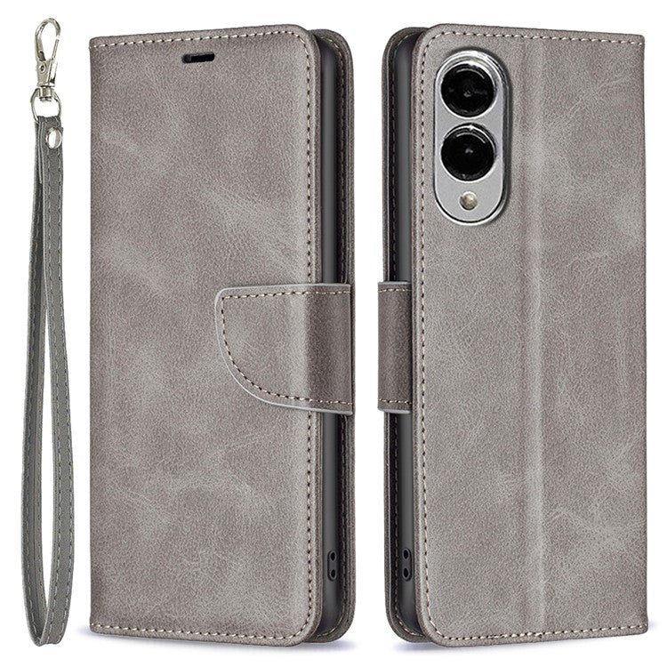 For Samsung Galaxy S25 Edge Case Shockproof PU Leather Cover with Wallet Card Slots - Grey
