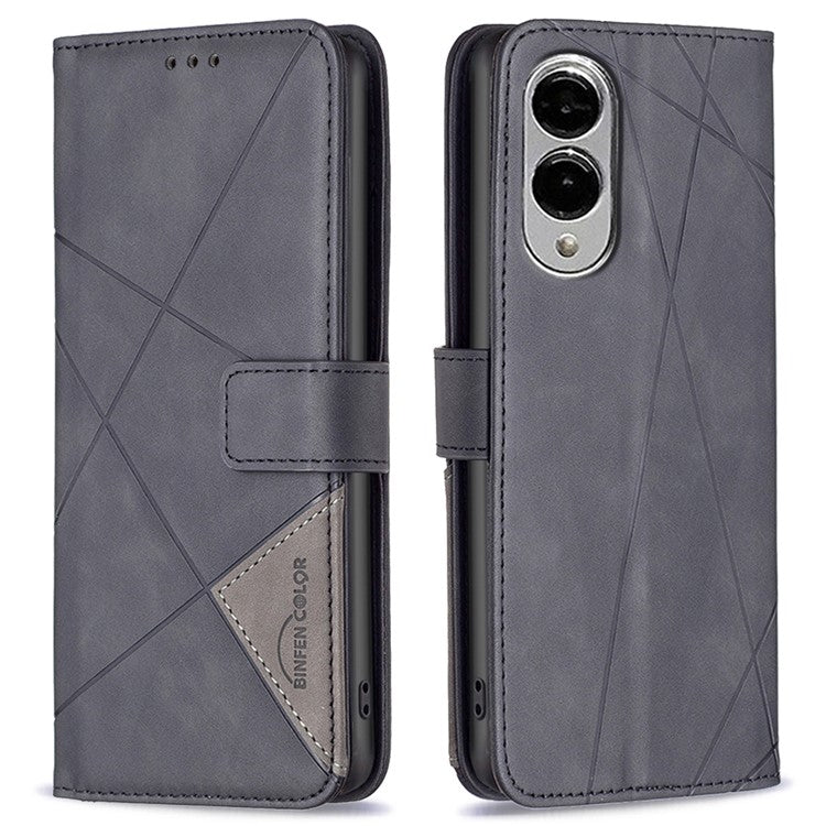 BINFEN COLOR BF05 For Samsung Galaxy S25 Edge Case Wallet Stand Leather Phone Cover - Black