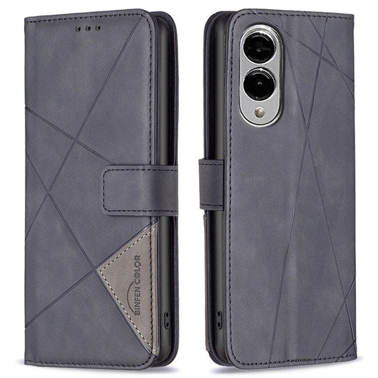 BINFEN COLOR BF05 For Samsung Galaxy S25 Edge Case Wallet Stand Leather Phone Cover - Black