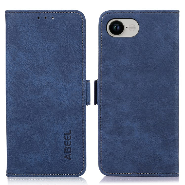 ABEEL For iPhone 16e Case Flip Wallet with Stand Retro Leather Phone Cover - Blue