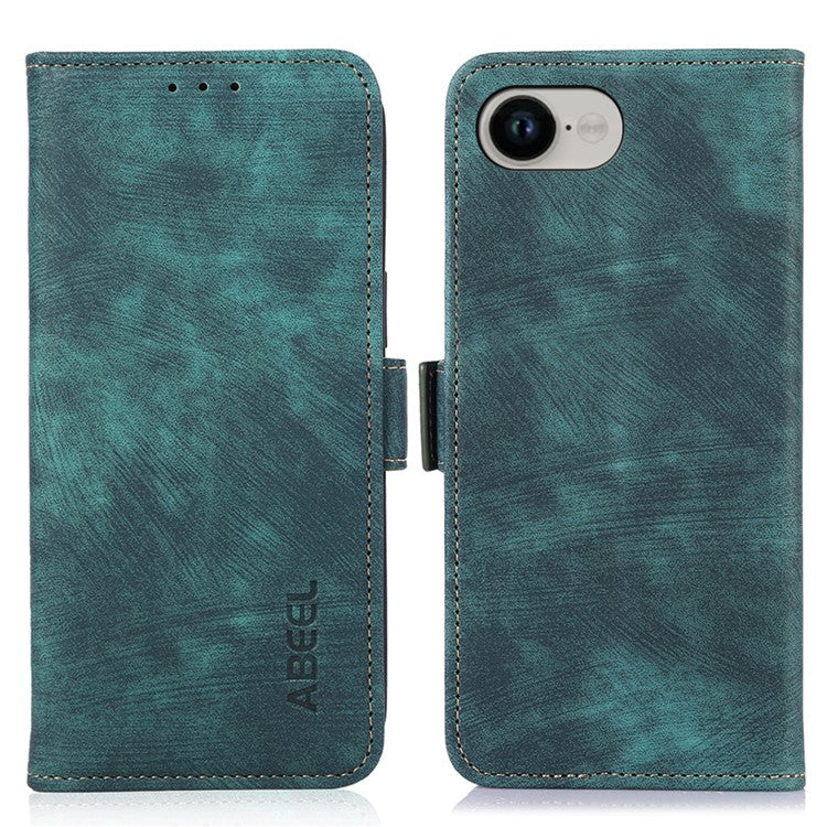 ABEEL For iPhone 16e Case Flip Wallet with Stand Retro Leather Phone Cover - Green