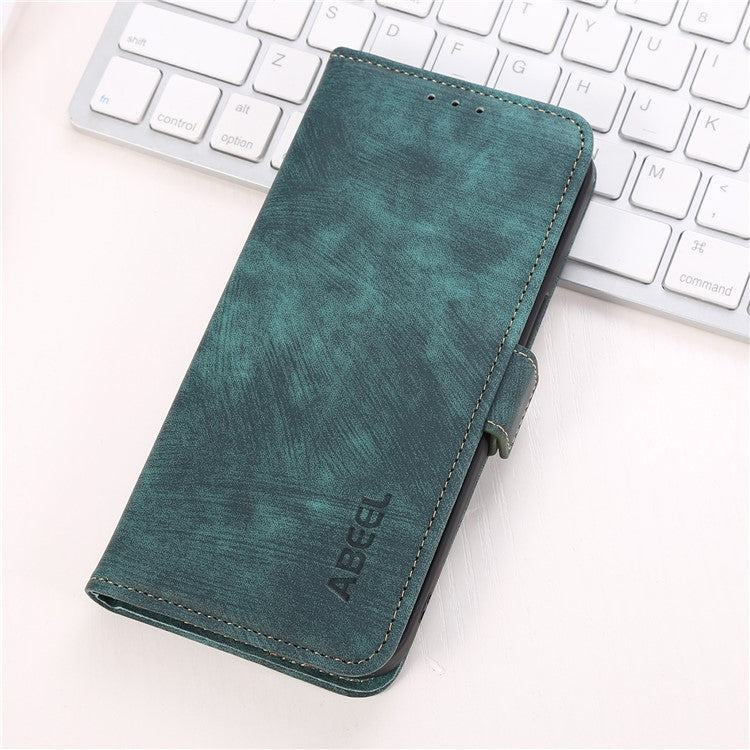 ABEEL For iPhone 16e Case Flip Wallet with Stand Retro Leather Phone Cover - Green